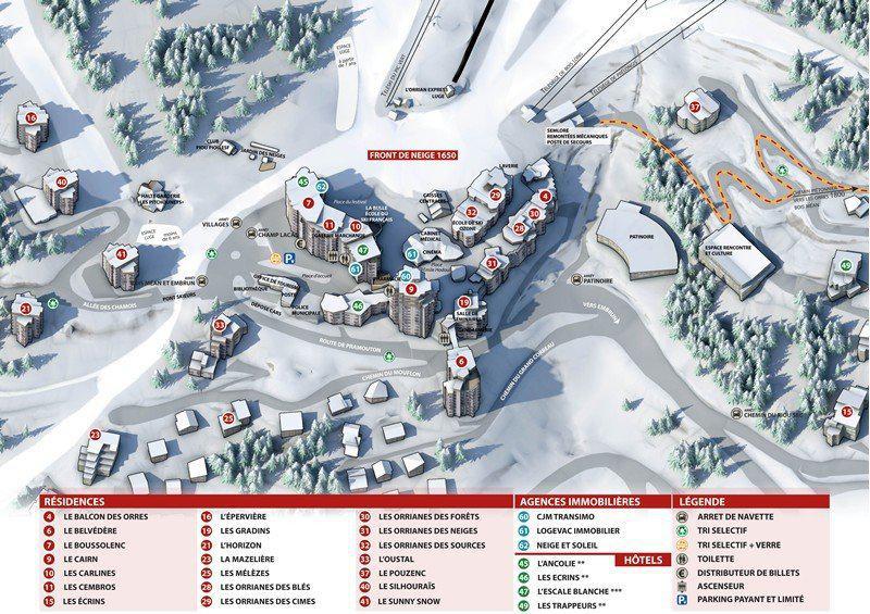 Holiday in mountain resort Studio 4 people (316) - Résidence le Sunny Snow - Les Orres - Plan