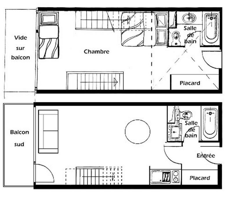 Vacaciones en montaña Apartamento 2 piezas para 7 personas (234) - Résidence le Village 2 - Les Saisies - Plano