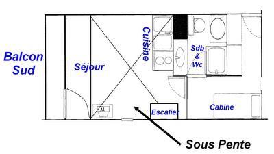 Urlaub in den Bergen Wohnung 1 Mezzanine Zimmer 6 Leute (425) - Résidence le Village 4 - Les Saisies - Plan