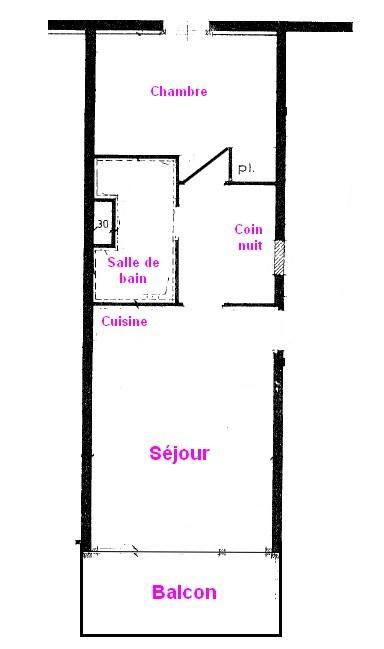 Vacances en montagne Appartement 2 pièces cabine 5 personnes (533) - Résidence le Village 5 - Les Saisies - Plan