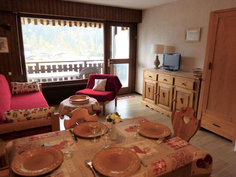 Urlaub in den Bergen Studio Schlafnische 4 Personen (0S) - Résidence les Arces - Le Grand Bornand - Wohnzimmer