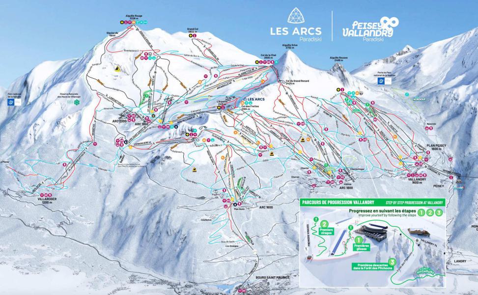 Vacanze in montagna Studio per 4 persone (3089) - Résidence les Arolles - Les Arcs - Mappa