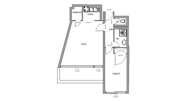 Каникулы в горах Апартаменты 2 комнат 6 чел. (201) - Résidence les Arolles - Chamrousse - план