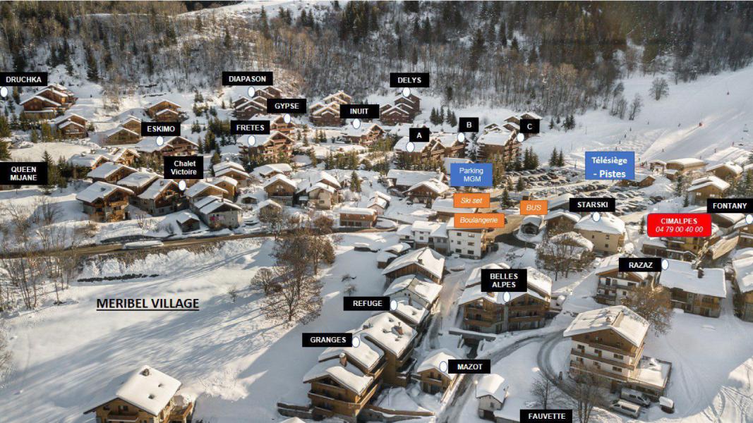 Urlaub in den Bergen Résidence les Belles Alpes - Méribel - Plan