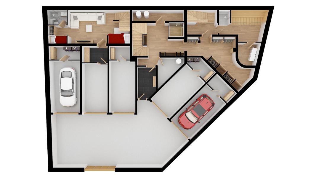 Wakacje w górach Apartament duplex 7 pokojowy 14 osób (1) - Résidence les Belles Alpes - Méribel - Plan