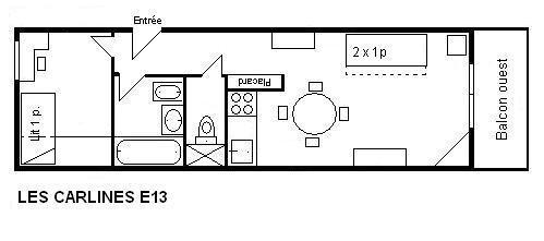 Vacances en montagne Appartement 2 pièces 3 personnes (CARE13) - Résidence les Carlines - Méribel