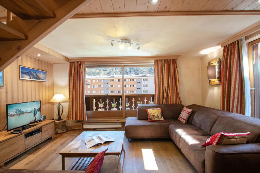 Vakantie in de bergen Appartement duplex 4 kamers 6 personen (Neva) - Résidence les Chalets du Savoy - Kashmir - Chamonix - Woonkamer