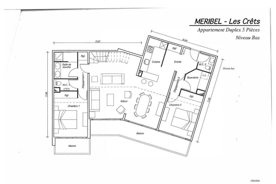Каникулы в горах Апартаменты 5 комнат 10 чел. (711) - Résidence les Crets - Méribel-Mottaret