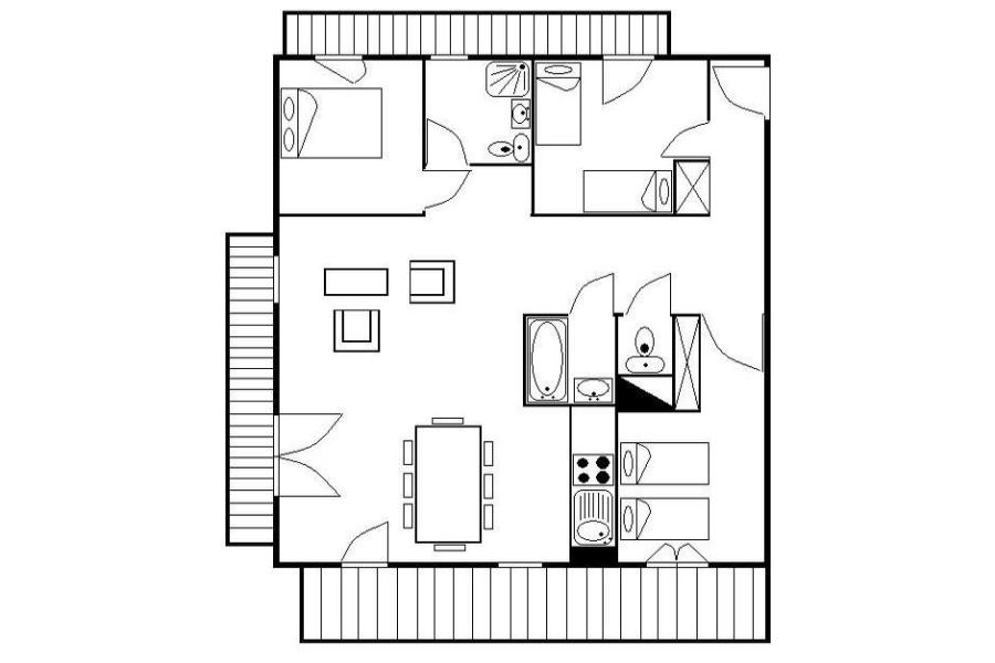 Vacanze in montagna Appartamento 4 stanze per 8 persone (25) - Résidence les Cristaux - Les Menuires - Mappa