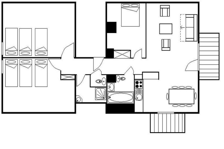 Vacanze in montagna Appartamento 4 stanze per 10 persone (28) - Résidence les Cristaux - Les Menuires - Mappa