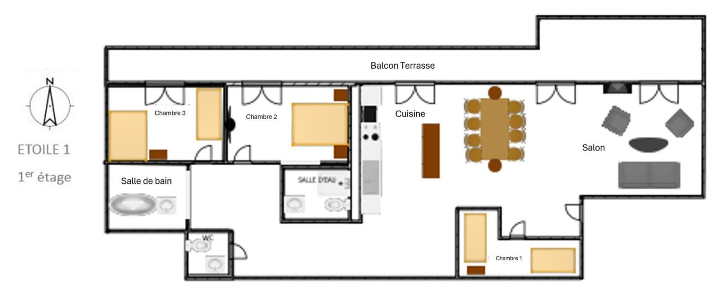 Urlaub in den Bergen 4-Zimmer-Appartment für 9 Personen (1) - Résidence les Etoiles des Neiges - Valloire