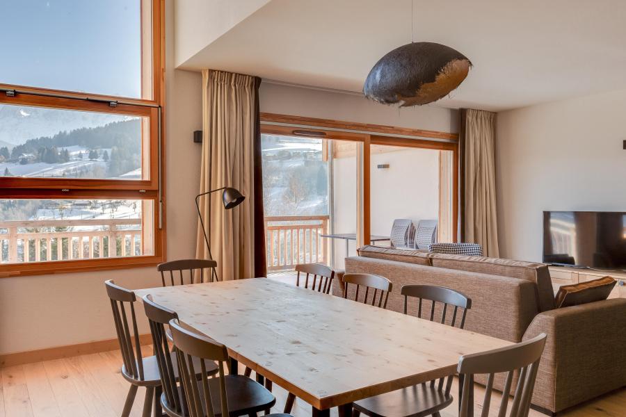 Vacanze in montagna Chalet semi-individuale 4 stanze per 8 persone (triplex) - Résidence les Fermes du Mont Blanc - Combloux - Angolo pranzo