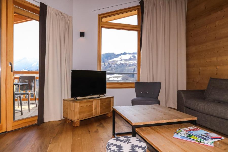 Urlaub in den Bergen Résidence les Fermes du Mont Blanc - Combloux - Wohnzimmer