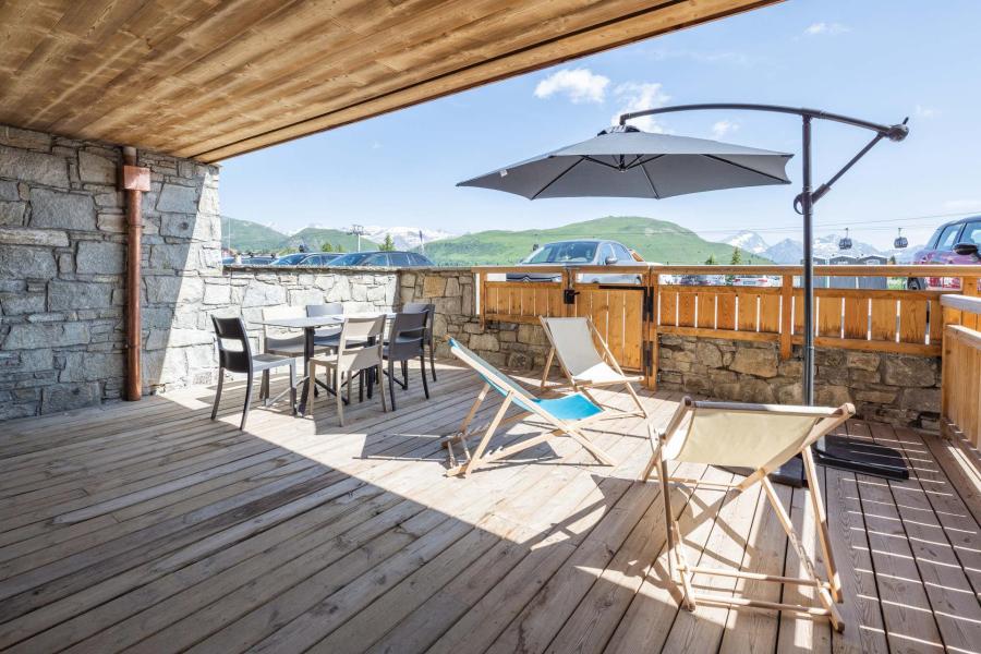 Vakantie in de bergen Appartement 2 kamers bergnis 4 personen (002) - Résidence Les Gentianes - Alpe d'Huez - Balkon