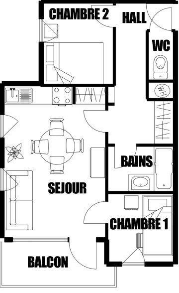 Holiday in mountain resort 3 room apartment 4 people (08) - Résidence les Hauts des Esserts - Morillon - Plan