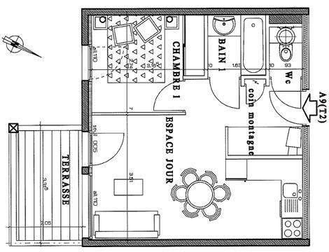 Wakacje w górach Apartament 2 pokojowy 6 osób (09) - Résidence les Jardins Alpins - Morillon - Plan