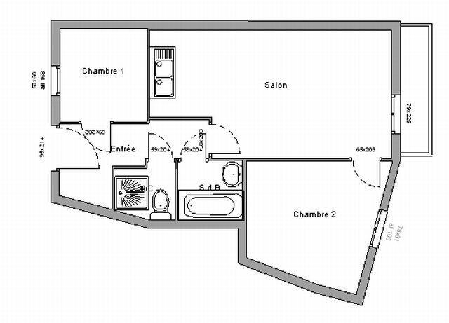 Vacances en montagne Appartement 2 pièces cabine 6 personnes (025) - Résidence les Marmottes - Chamrousse - Plan