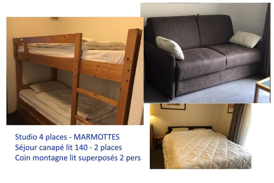 Vakantie in de bergen Studio 4 personen (C1) - Résidence les Marmottes - Gourette - Woonkamer