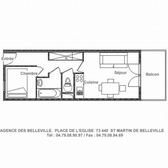 Vacanze in montagna Appartamento 2 stanze per 4 persone (B4) - Résidence les Murgers - Saint Martin de Belleville - Mappa