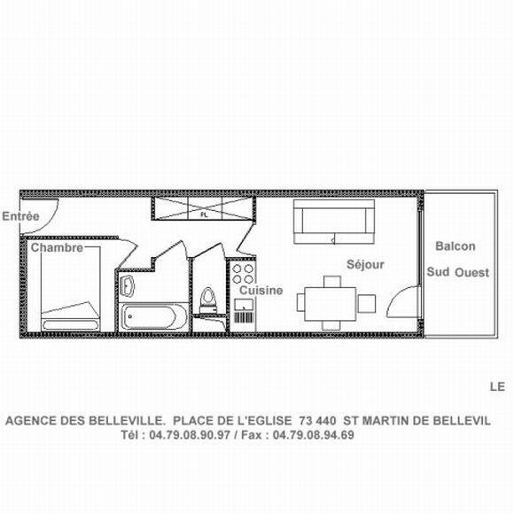 Vacanze in montagna Appartamento 2 stanze per 4 persone (D15) - Résidence les Murgers - Saint Martin de Belleville - Mappa