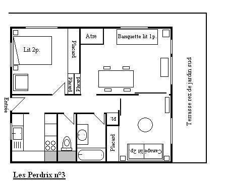 Каникулы в горах Апартаменты 3 комнат 5 чел. (003) - Résidence les Perdrix - Méribel - план