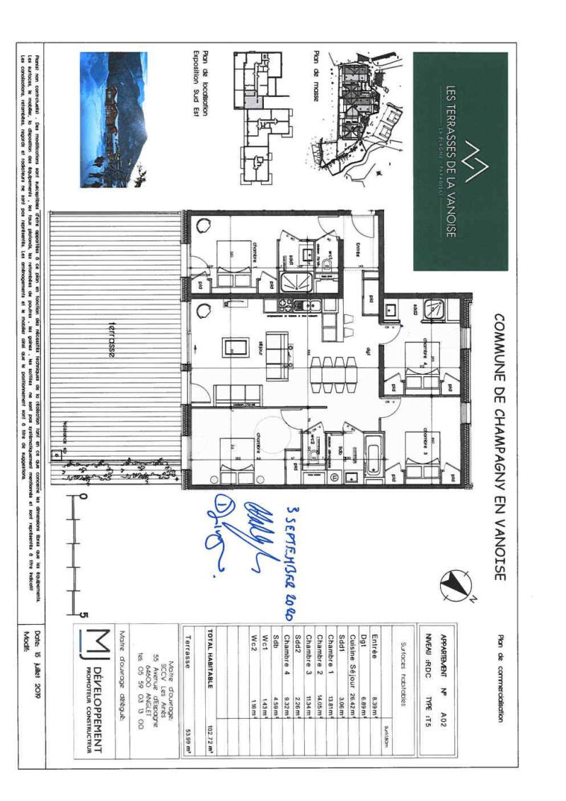 Vacances en montagne Appartement 5 pièces 10 personnes (A02) - Résidence les Terrasses de la Vanoise - Champagny-en-Vanoise - Plan