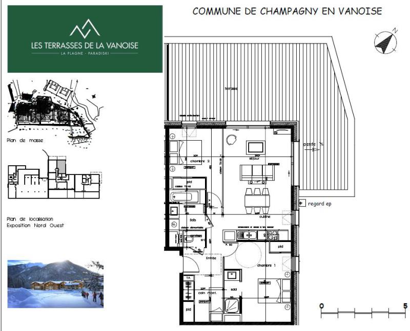 Vacances en montagne Appartement 3 pièces coin montagne 6 personnes (B04) - Résidence les Terrasses de la Vanoise - Champagny-en-Vanoise - Plan