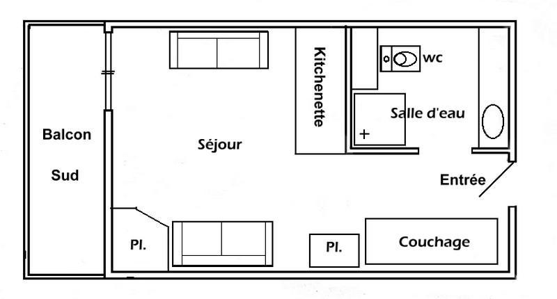 Vacances en montagne Studio 3 personnes (010) - Résidence Lezette 1 - Les Saisies - Logement