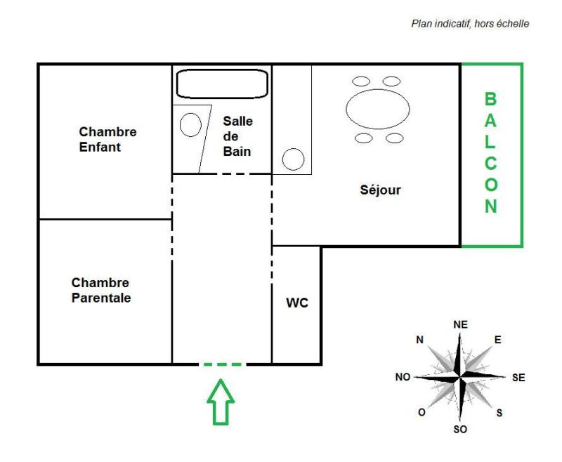 Wakacje w górach Apartament 2 pokojowy kabina 4 osób - Résidence Marcelly - Les Gets - Plan