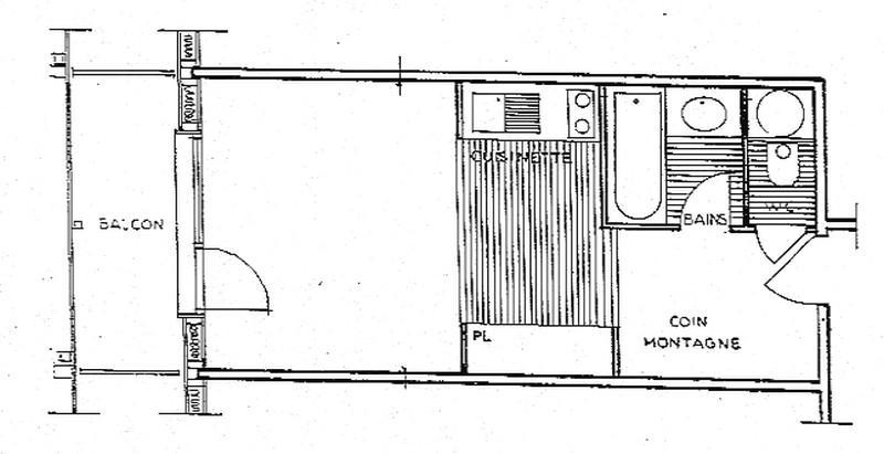 Urlaub in den Bergen Studio Schlafnische 5 Personen (124) - Résidence Mont Blanc A - Les Saisies - Plan