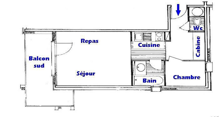 Vacanze in montagna Appartamento 2 stanze con cabina per 4 persone (206) - Résidence Mont Blanc B - Les Saisies - Mappa