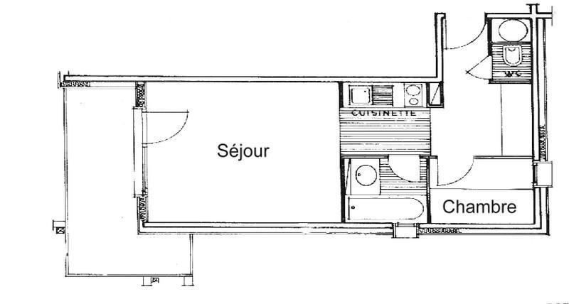 Vacances en montagne Appartement 2 pièces cabine 5 personnes (211) - Résidence Mont Blanc B - Les Saisies - Plan