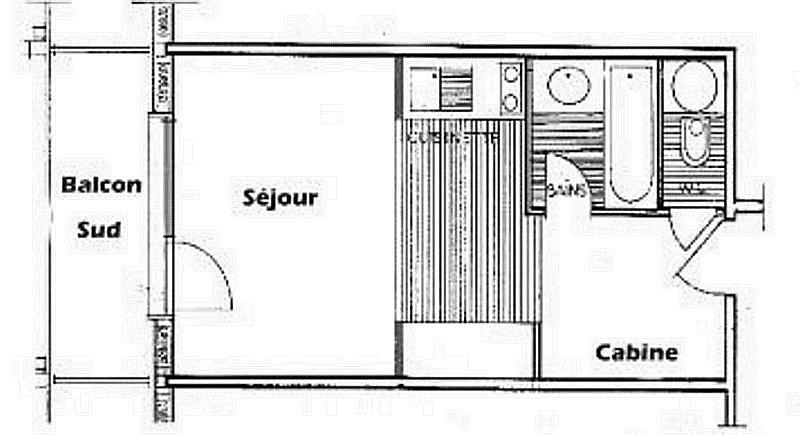 Vacances en montagne Studio coin montagne 5 personnes (314) - Résidence Mont Blanc C - Les Saisies - Plan