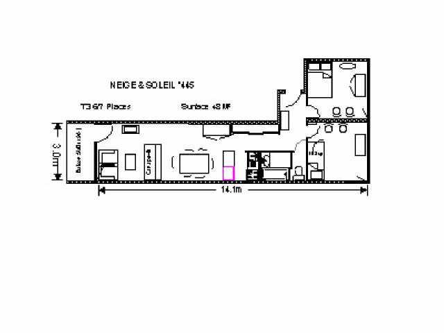 Vacanze in montagna Appartamento 3 stanze per 6 persone (NS445) - Résidence Neige et Soleil - Gourette - Mappa