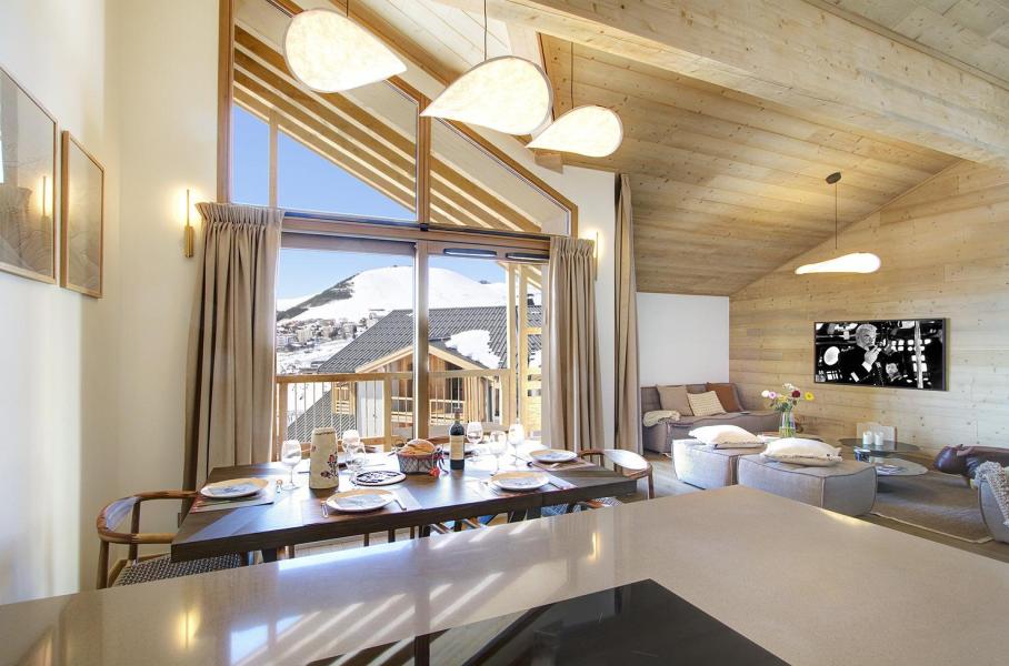 Urlaub in den Bergen 6-Zimmer-Holzhütte für 10 Personen (B41) - Résidence Phoenix B - Alpe d'Huez - Wohnzimmer