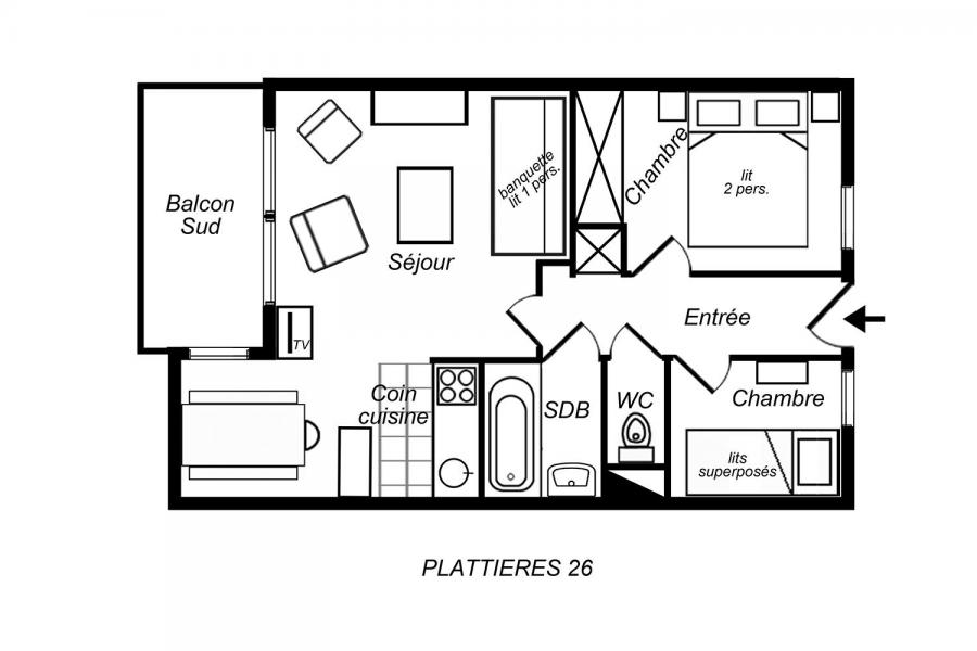 Vacances en montagne Appartement 2 pièces cabine 4 personnes (26) - Résidence Plattières - Méribel-Mottaret