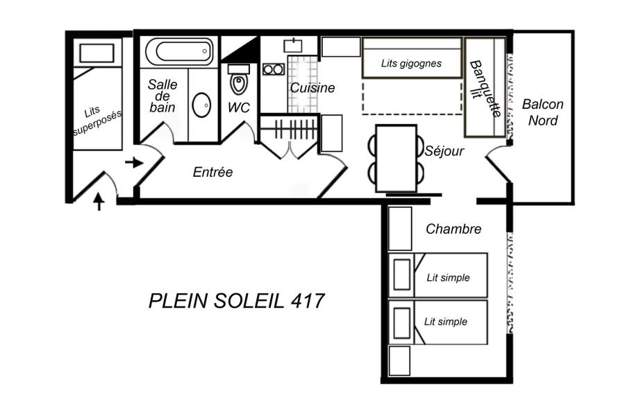 Vacances en montagne Appartement 2 pièces 4 personnes (417) - Résidence Plein Soleil - Méribel-Mottaret