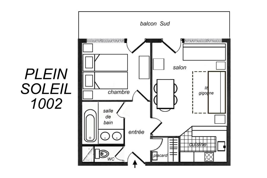 Vacanze in montagna Appartamento 2 stanze per 5 persone (1002) - Résidence Plein Soleil - Méribel-Mottaret