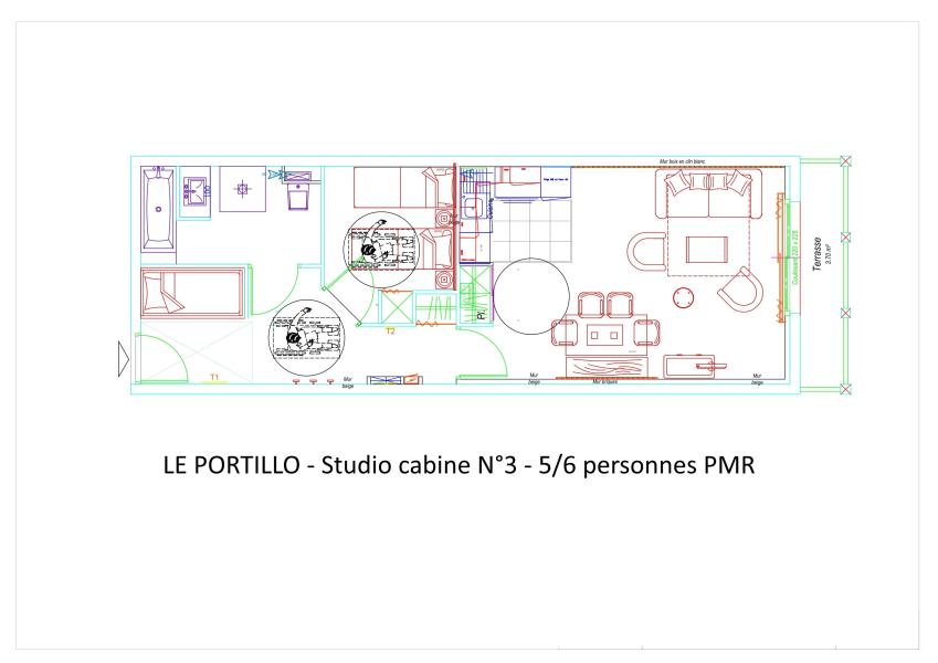 Wakacje w górach Studio z alkową 6 osób (P03) - Résidence Portillo - Gourette - Plan