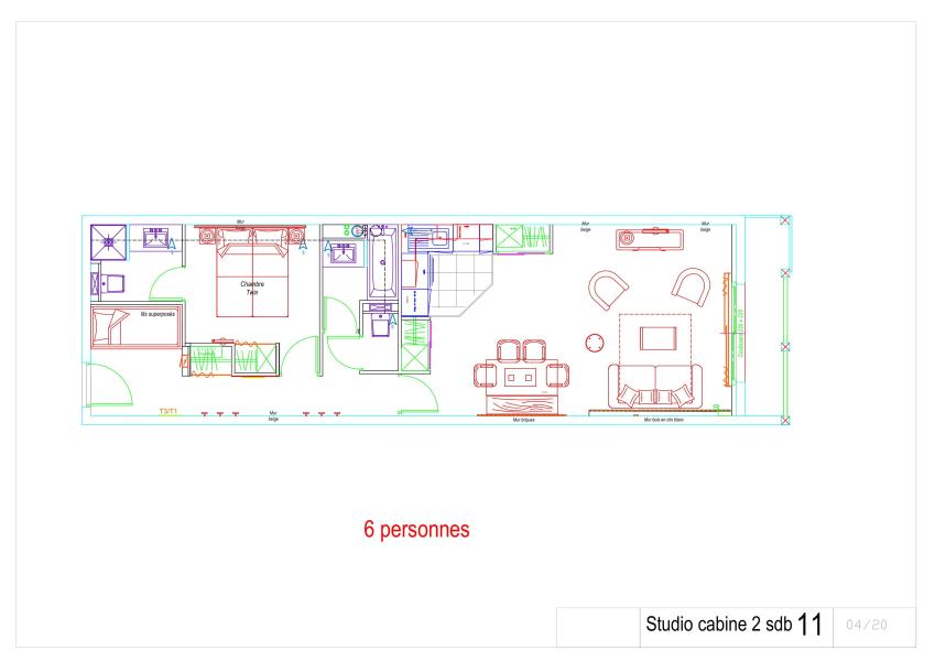 Vakantie in de bergen Studio bergnis 6 personen (P11) - Résidence Portillo - Gourette - Kaart