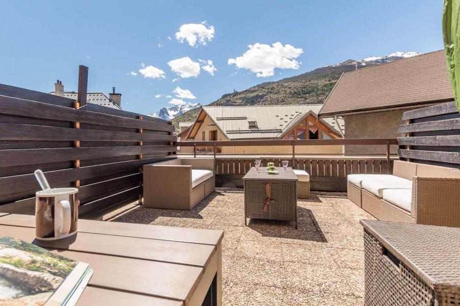 Urlaub in den Bergen Studio Schlafnische 3 Personen (MON003) - Résidence Sainte Catherine - Serre Chevalier - Terrasse