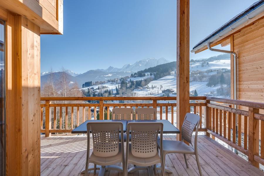 Urlaub in den Bergen Doppelchalethälfte 5 Zimmer für 10 Personen (premium) - Résidence Terresens Fermes du Mont Blanc - Combloux - Balkon