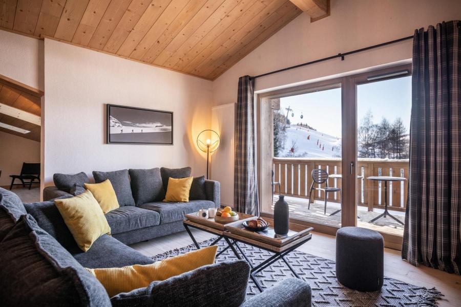 Urlaub in den Bergen Résidence Terresens Le Snoroc - La Plagne - Wohnzimmer