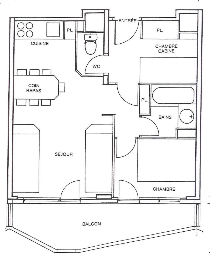 Vacances en montagne Appartement 2 pièces coin montagne 6 personnes (117) - Résidence Tilia - Avoriaz - Plan