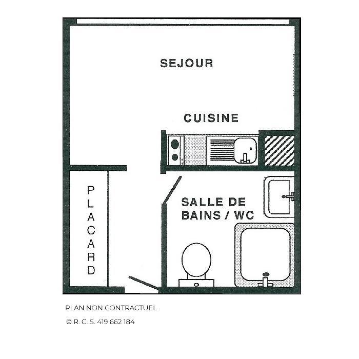 Holiday in mountain resort Studio 2 people (937) - Résidence Trois Marches - Les Menuires - Plan