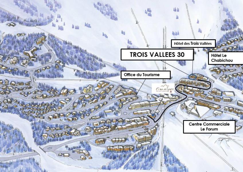 Vakantie in de bergen Résidence Trois Vallées - Courchevel - Kaart