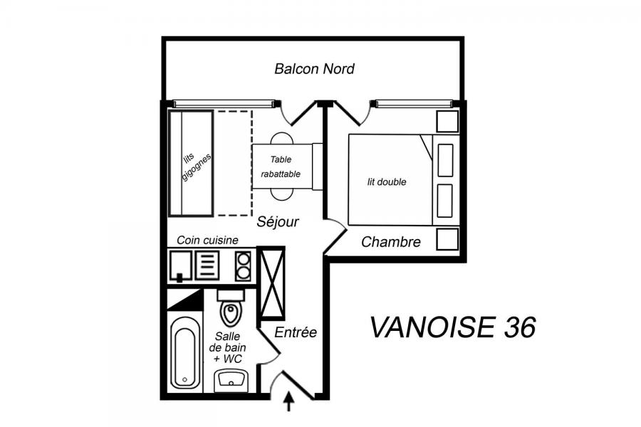 Vacances en montagne Appartement 2 pièces 3 personnes (036) - Résidence Vanoise - Méribel-Mottaret