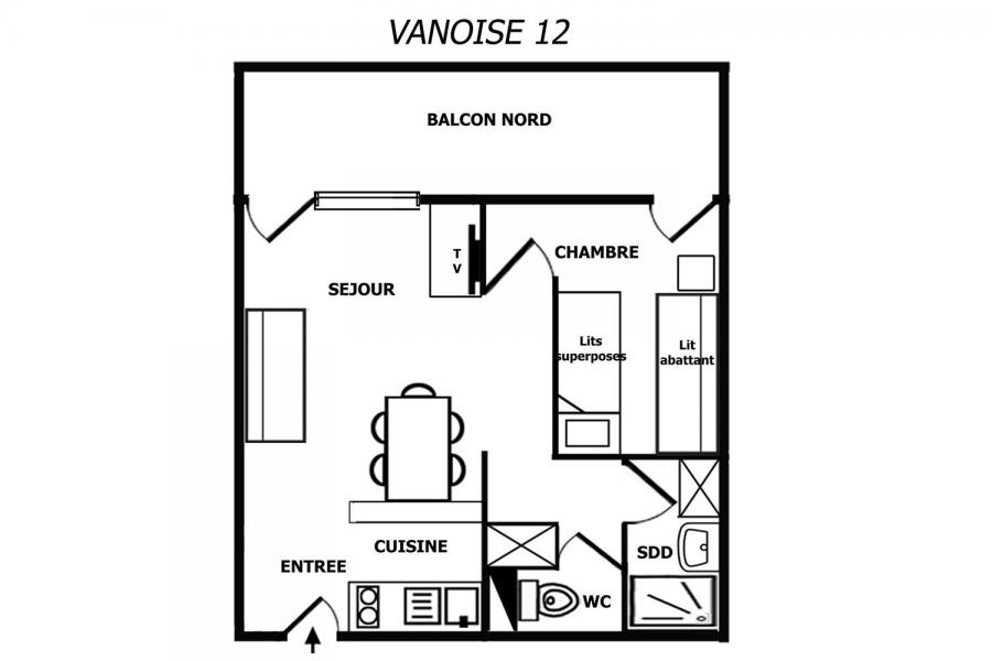 Vacances en montagne Appartement 2 pièces 4 personnes (012) - Résidence Vanoise - Méribel-Mottaret