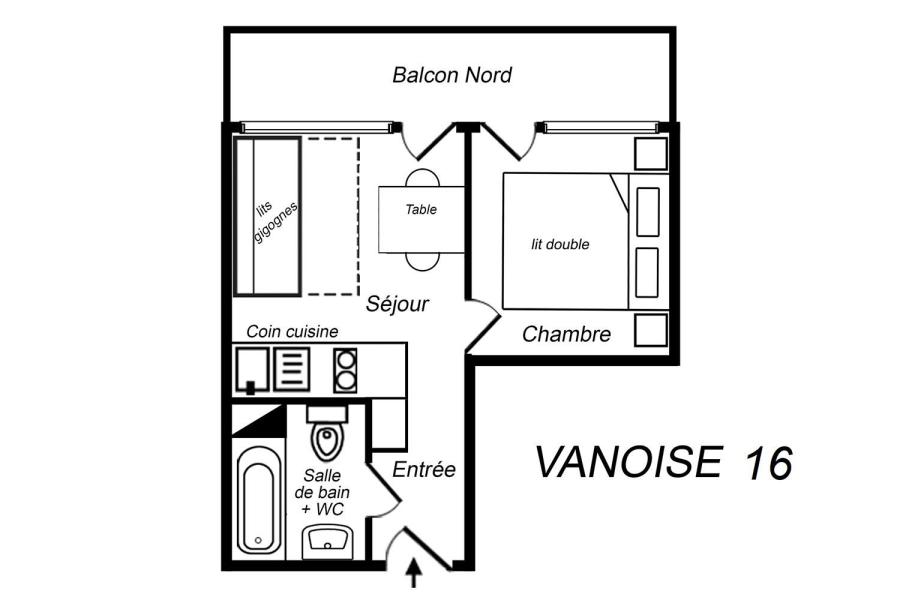 Vacanze in montagna Appartamento 2 stanze per 3 persone (016) - Résidence Vanoise - Méribel-Mottaret