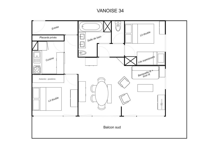 Vacanze in montagna Appartamento 3 stanze per 6 persone (034) - Résidence Vanoise - Méribel-Mottaret